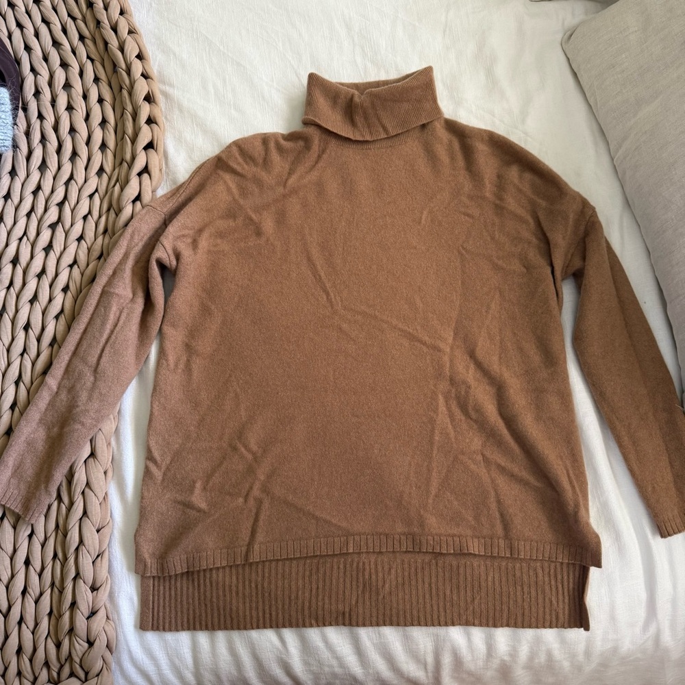Elegant Tan Turtleneck Sweater